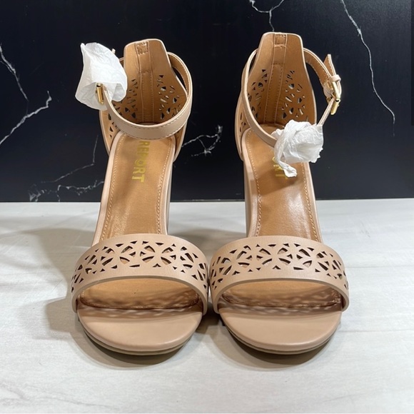 Report Windlyn Open Toe Pumps Nude sz 9 - Picture 3 of 10